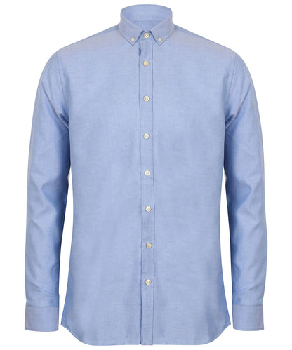 Henbury Modern long sleeve Oxford shirt Blue
