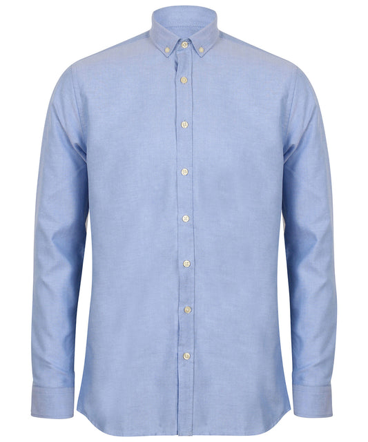 Henbury Modern long sleeve Oxford shirt Blue