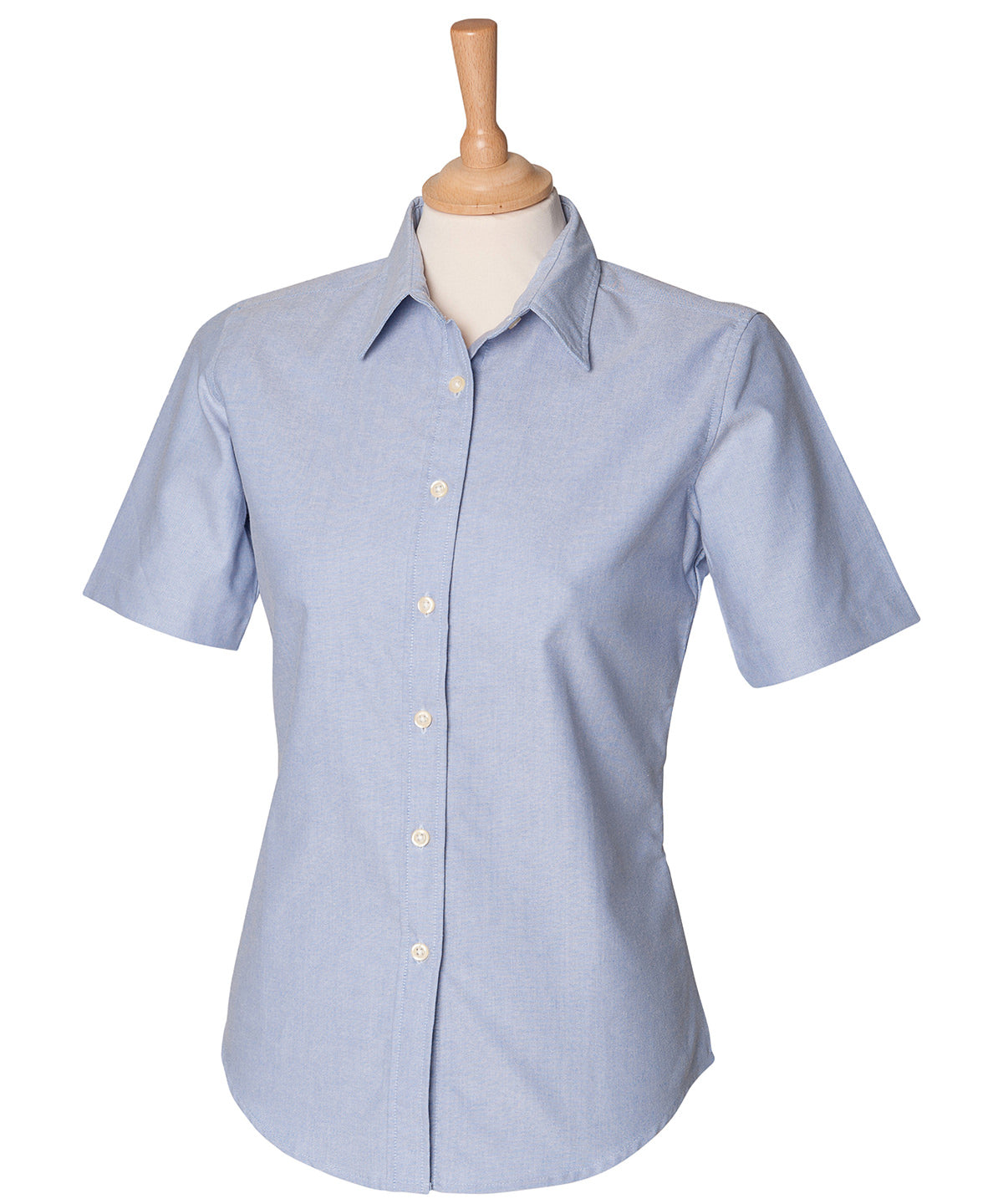 Henbury Women's short sleeve classic Oxford shirt Blue*