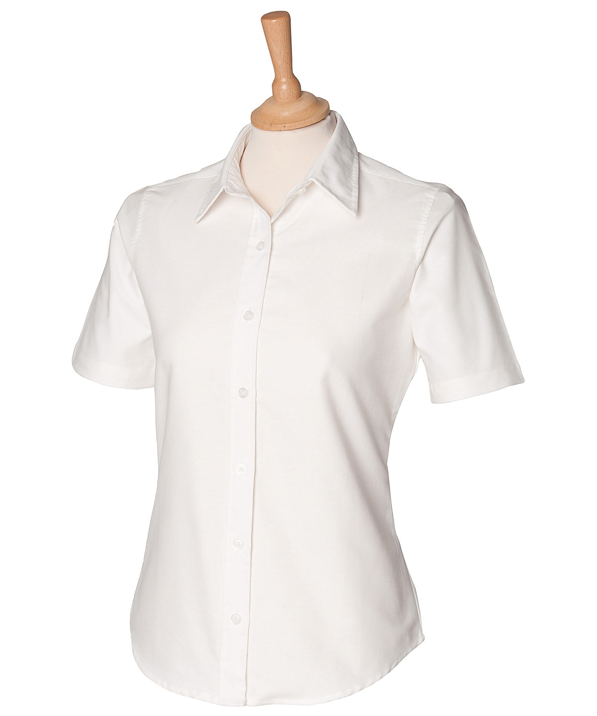 Henbury Women's short sleeve classic Oxford shirt White*
