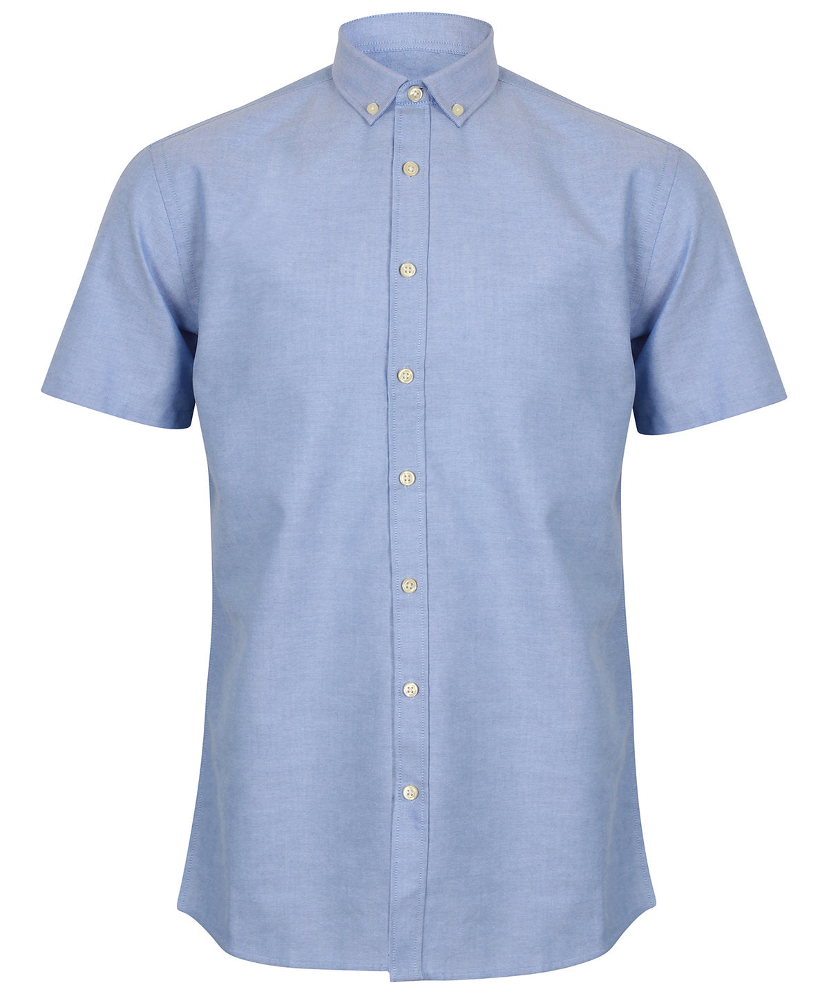 Henbury Modern short sleeve Oxford shirt Blue
