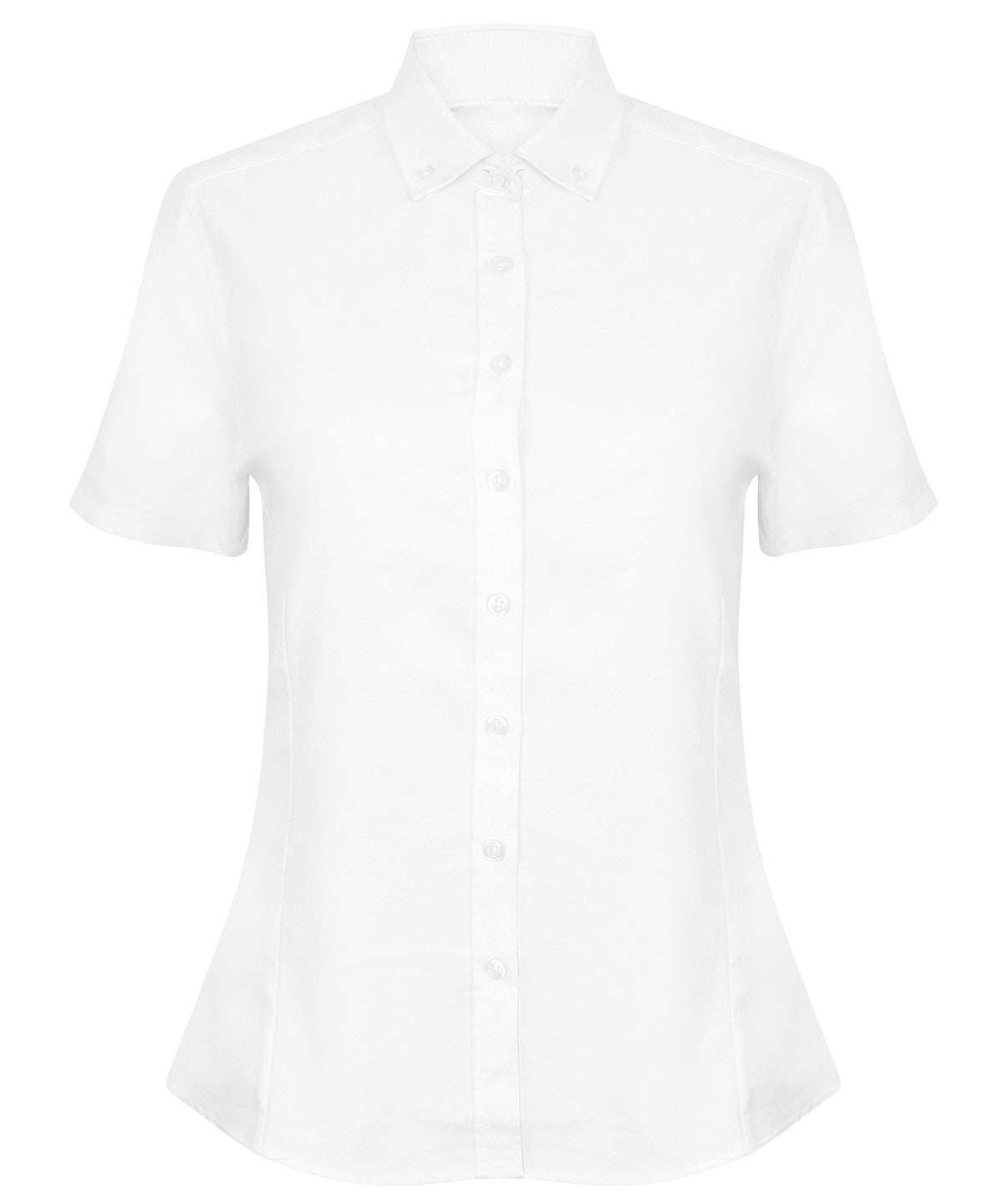 Henbury Women's modern short sleeve Oxford shirt White