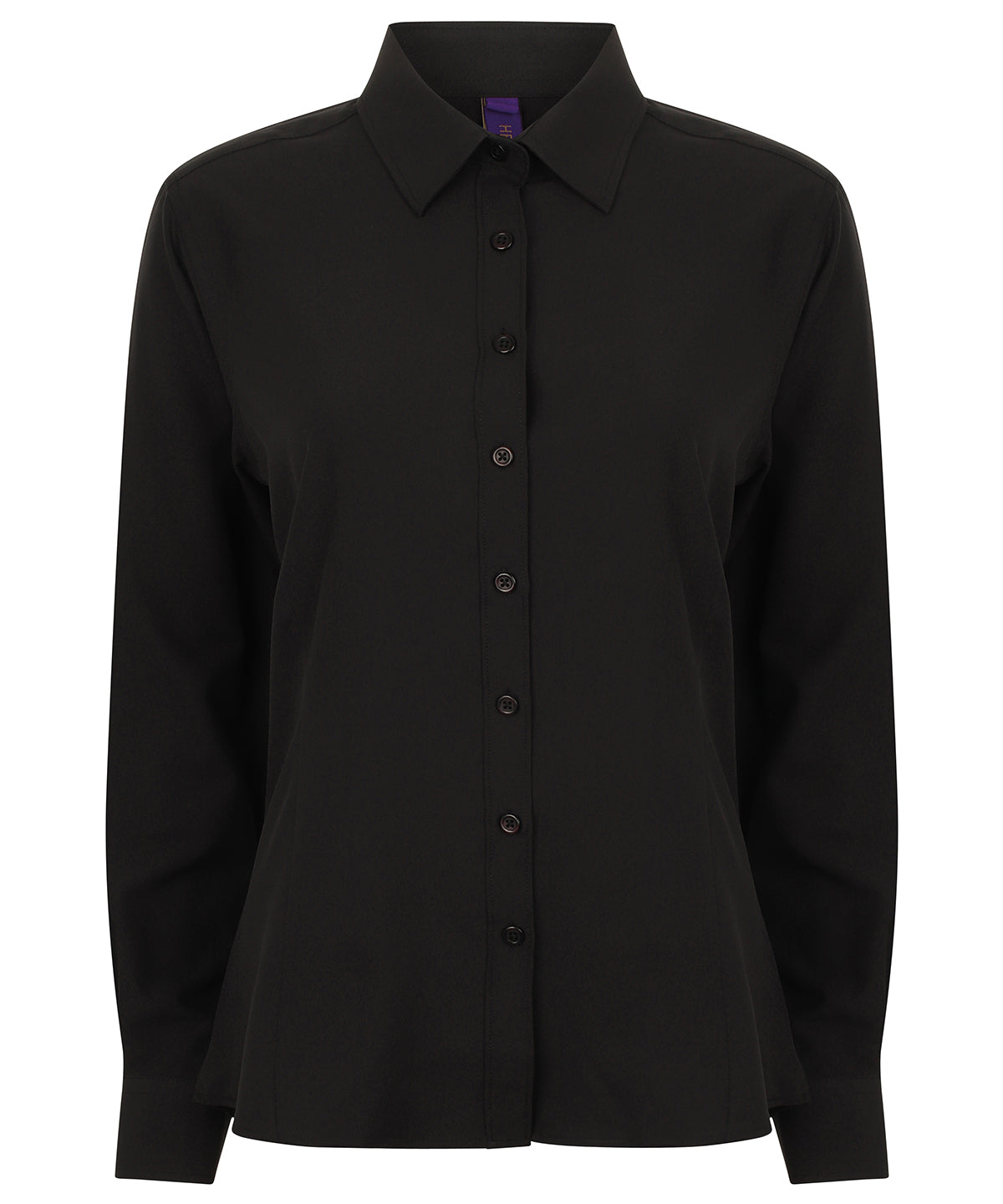 Henbury Women's wicking antibacterial long sleeve shirt Black