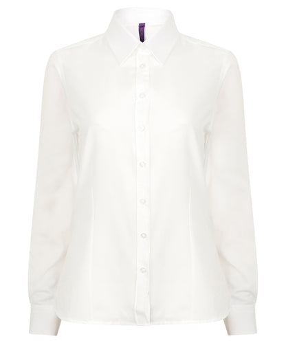 Henbury Women's wicking antibacterial long sleeve shirt White