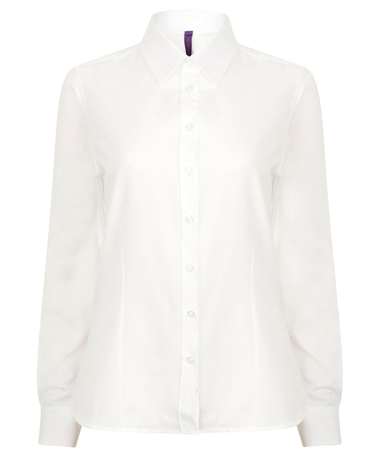 Henbury Women's wicking antibacterial long sleeve shirt White