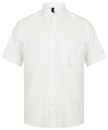 Henbury Wicking antibacterial short sleeve shirt White