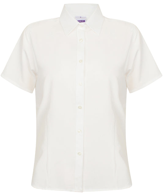 Henbury Women's wicking antibacterial short sleeve shirt White