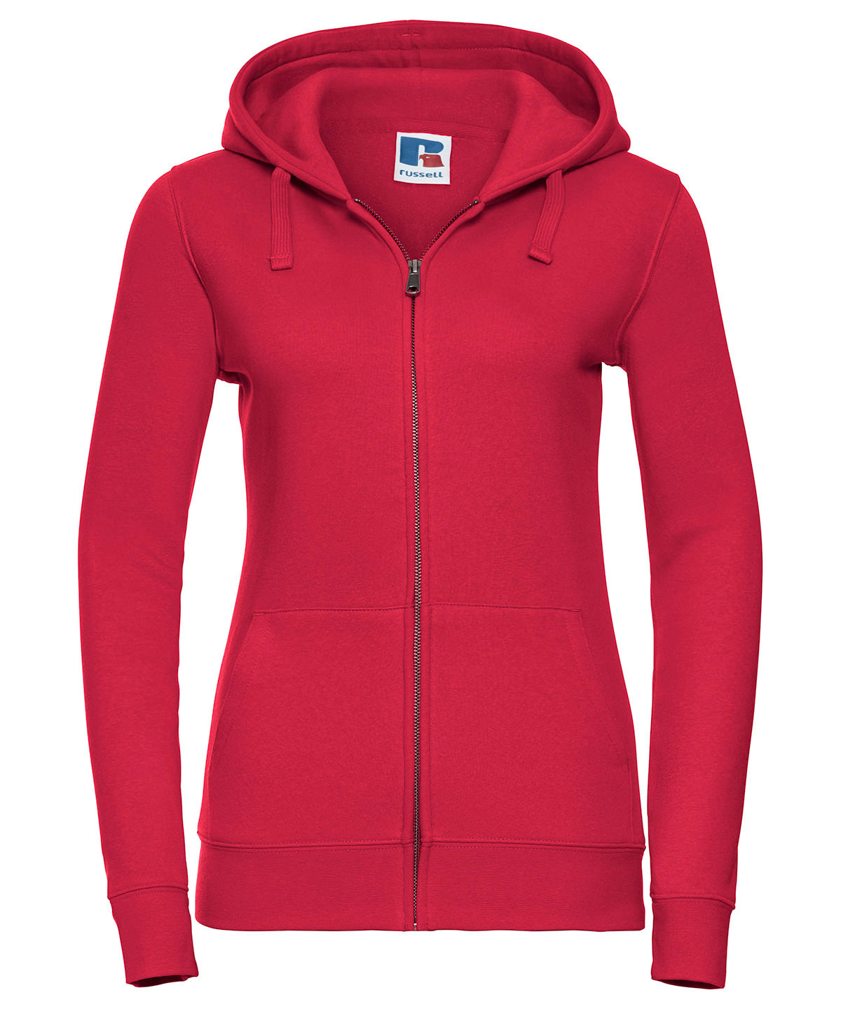 Russell Women's authentic zipped hooded sweatshirt Classic Red