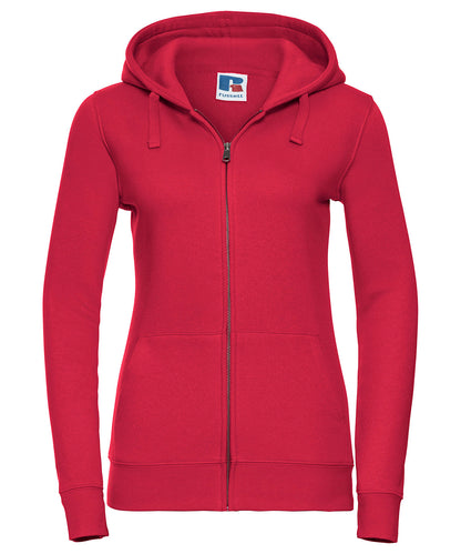 Russell Women's authentic zipped hooded sweatshirt Classic Red