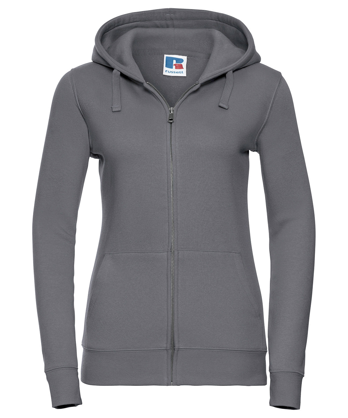 Russell Women's authentic zipped hooded sweatshirt Convoy Grey