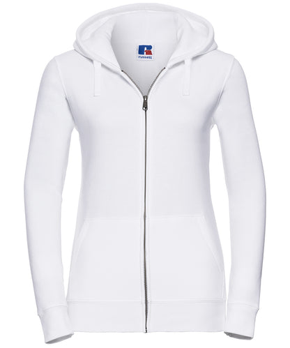 Russell Women's authentic zipped hooded sweatshirt White