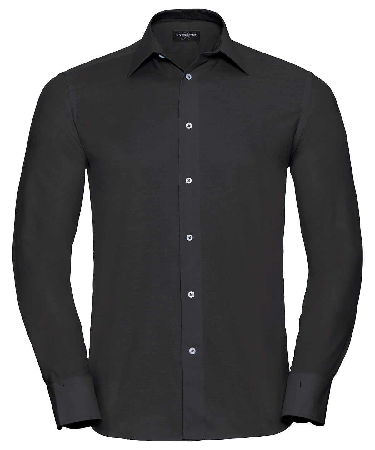 Russell Long sleeve easycare tailored Oxford shirt Black
