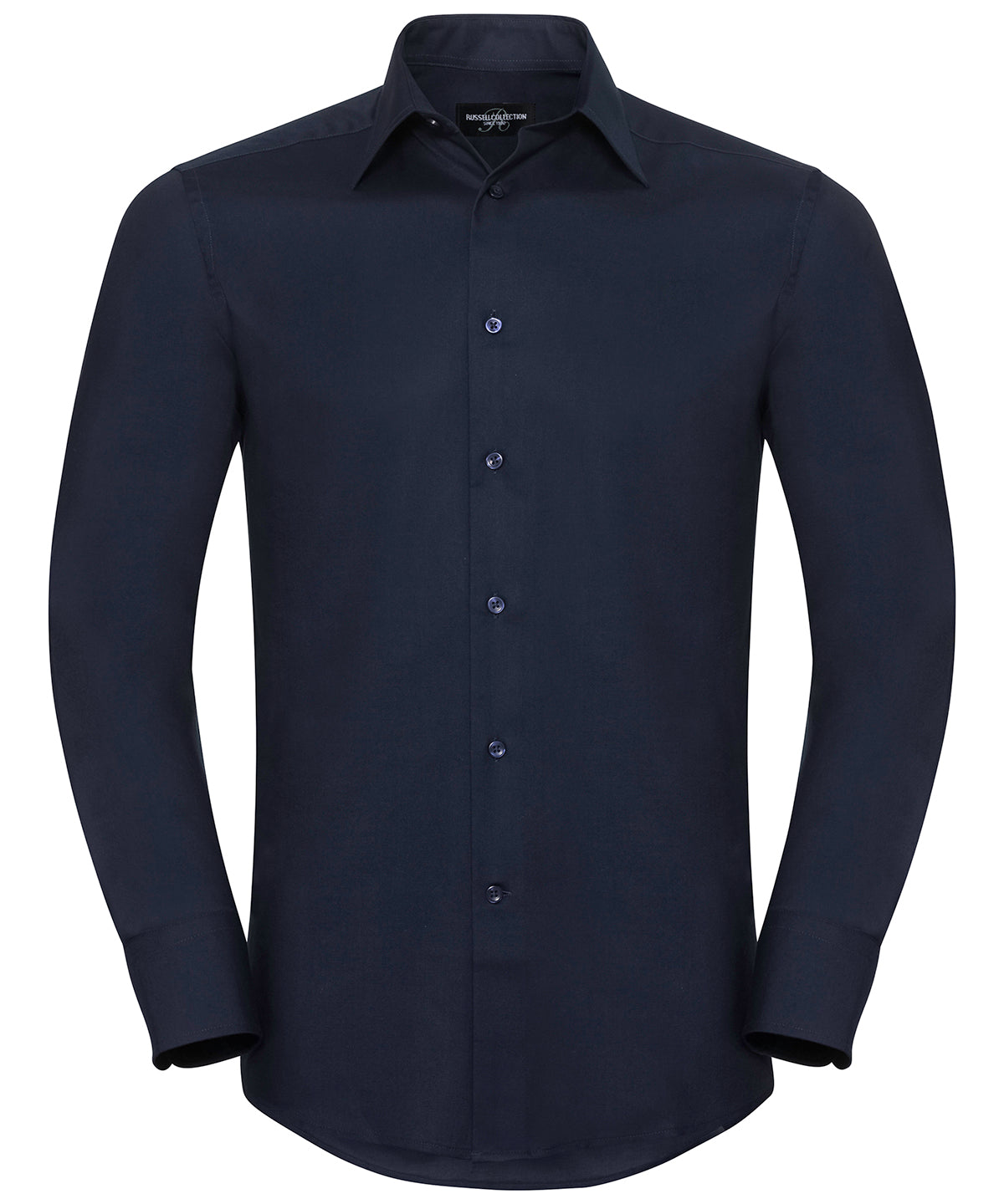 Russell Long sleeve easycare tailored Oxford shirt Bright Navy