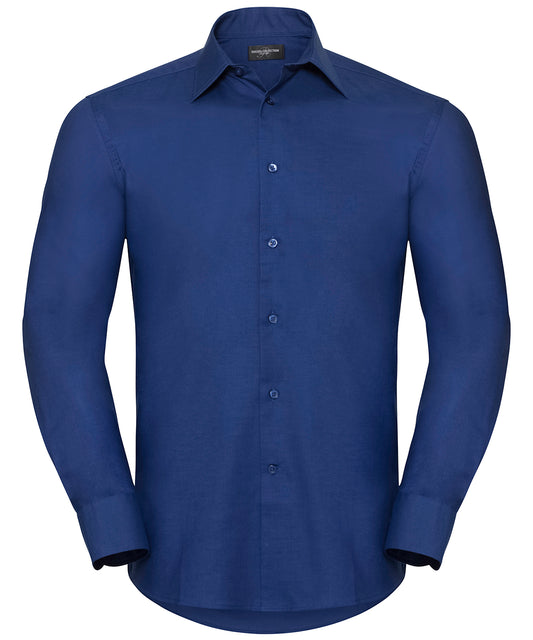 Russell Long sleeve easycare tailored Oxford shirt Bright Royal