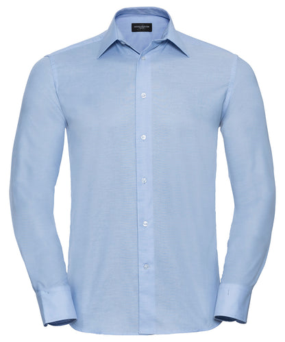 Russell Long sleeve easycare tailored Oxford shirt Oxford Blue