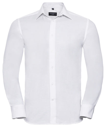 Russell Long sleeve easycare tailored Oxford shirt White