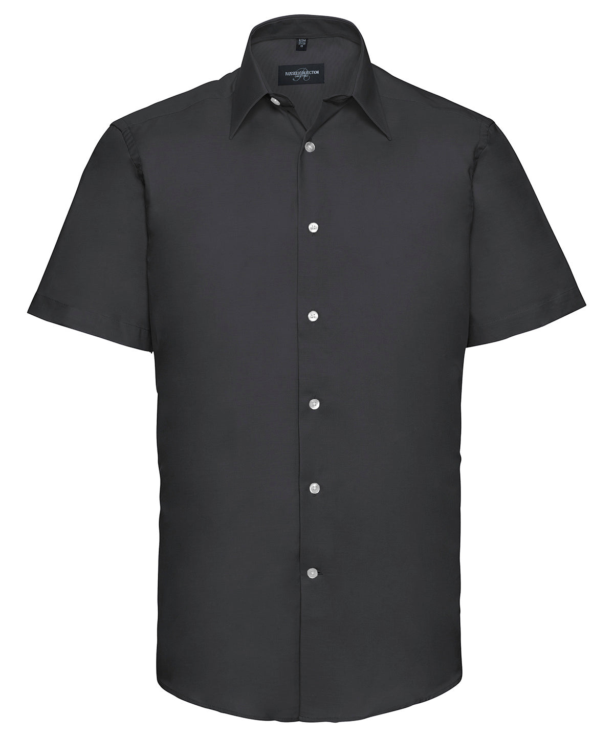 Russell Short sleeve easycare tailored Oxford shirt Black