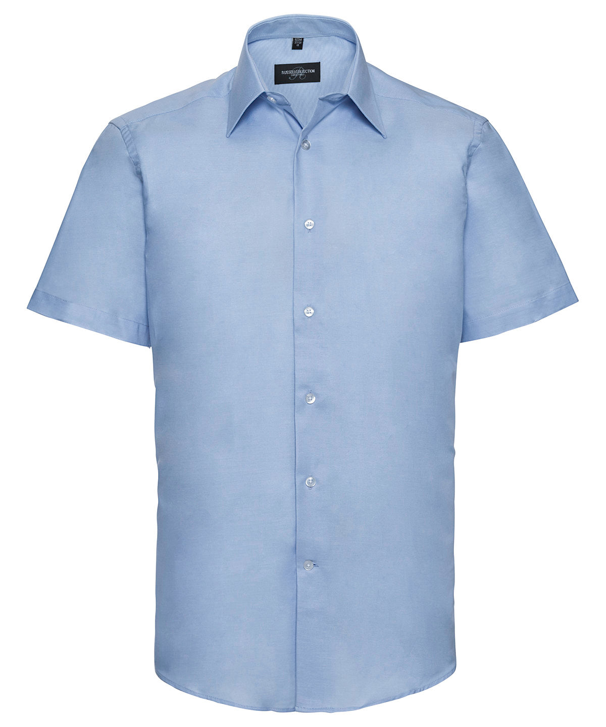 Russell Short sleeve easycare tailored Oxford shirt Oxford Blue