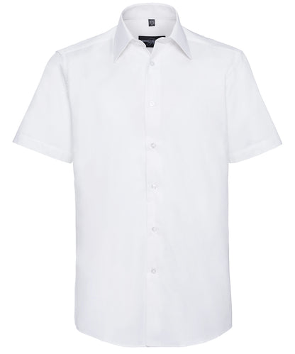 Russell Short sleeve easycare tailored Oxford shirt White