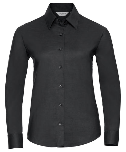 Russell Women's long sleeve easycare Oxford shirt Black