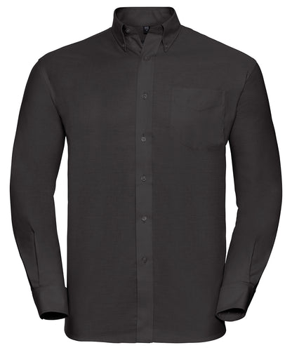 Russell Long sleeve easycare Oxford shirt Black