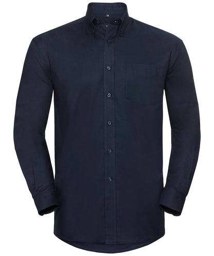 Russell Long sleeve easycare Oxford shirt Bright Navy