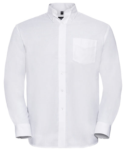 Russell Long sleeve easycare Oxford shirt White
