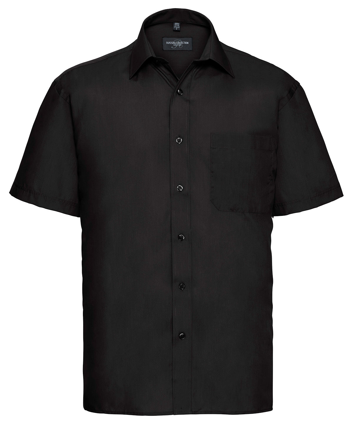 Russell Short sleeve polycotton easycare poplin shirt Black