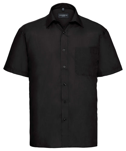 Russell Short sleeve polycotton easycare poplin shirt Black