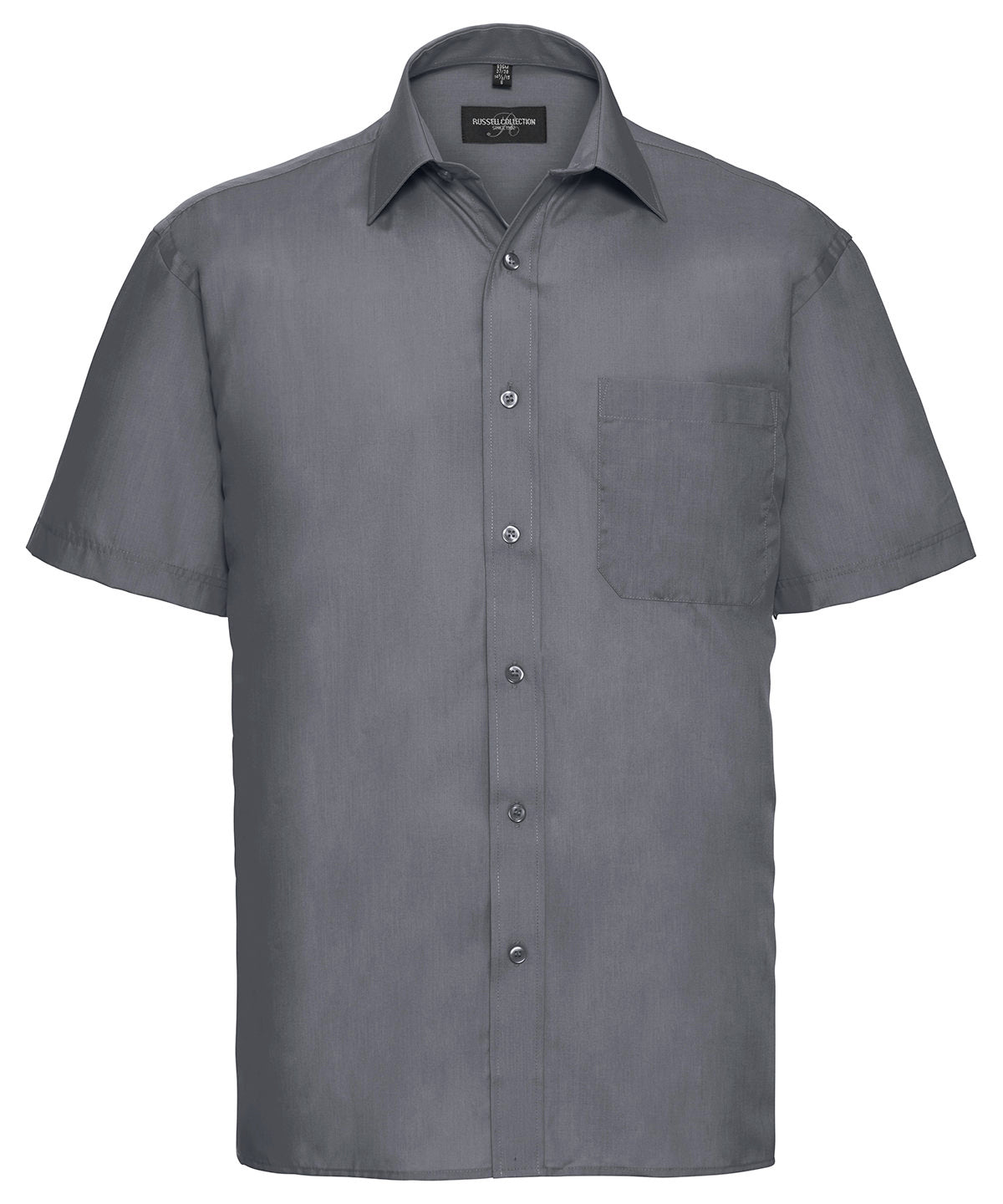 Russell Short sleeve polycotton easycare poplin shirt Convoy Grey