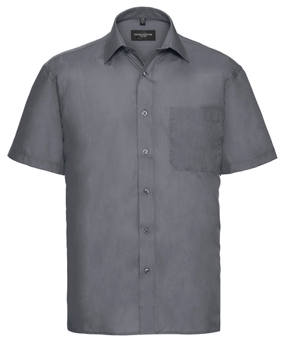 Russell Short sleeve polycotton easycare poplin shirt Convoy Grey
