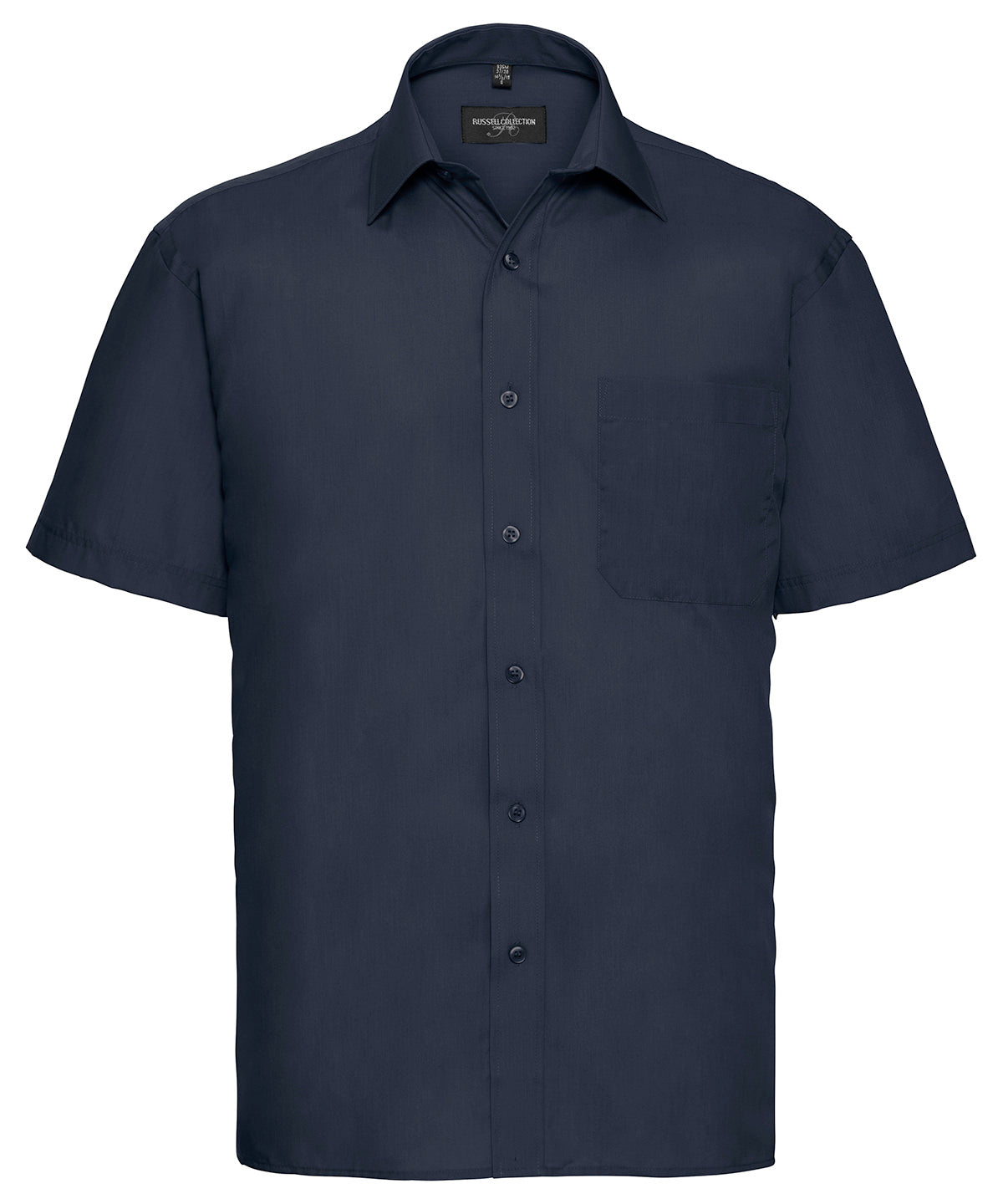 Russell Short sleeve polycotton easycare poplin shirt French Navy
