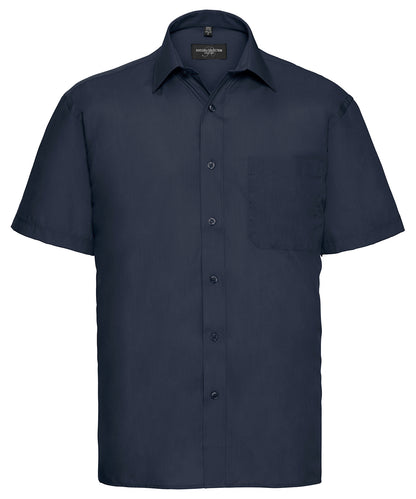 Russell Short sleeve polycotton easycare poplin shirt French Navy