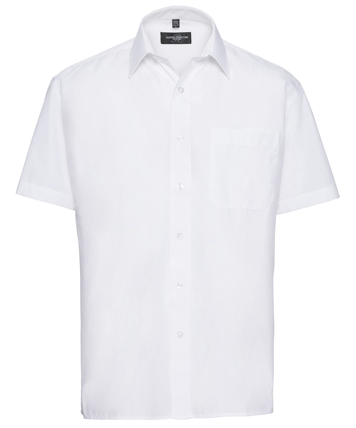 Russell Short sleeve polycotton easycare poplin shirt White