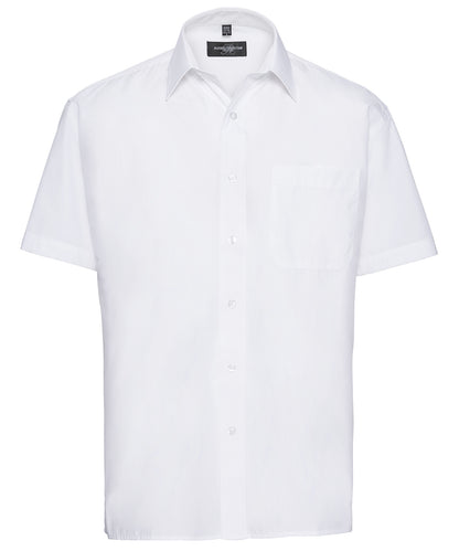 Russell Short sleeve polycotton easycare poplin shirt White