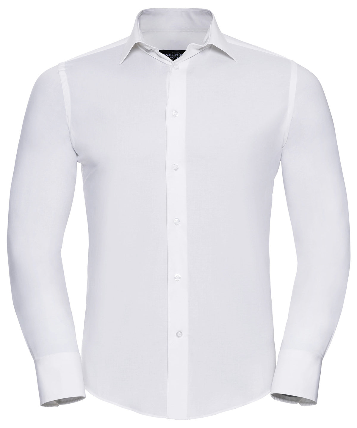 Russell Long sleeve easycare fitted shirt White