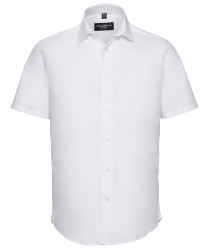 Russell Short sleeve easycare fitted shirt White