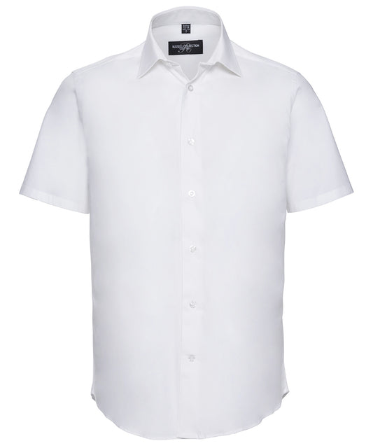 Russell Short sleeve easycare fitted shirt White