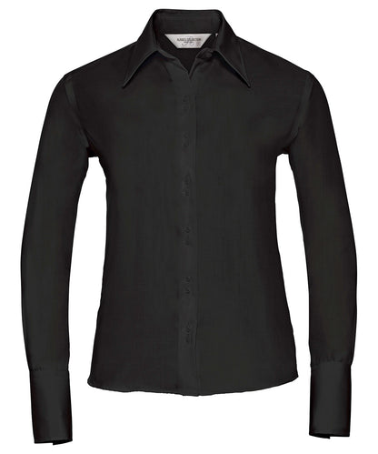 Russell Women's long sleeve ultimate non-iron shirt Black