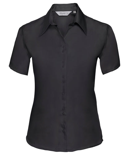 Russell Women's short sleeve ultimate non-iron shirt Black