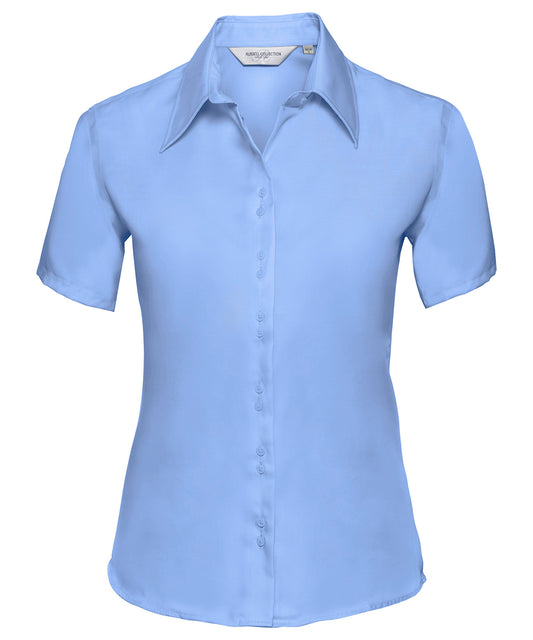 Russell Women's short sleeve ultimate non-iron shirt Bright Sky