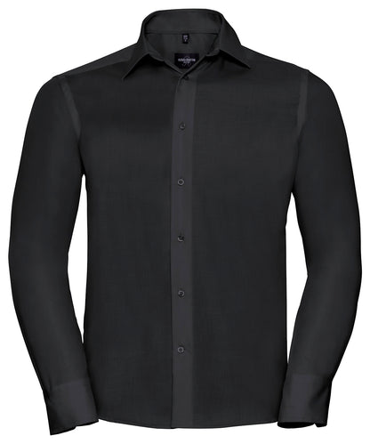 Russell Long sleeve tailored ultimate non-iron shirt Black