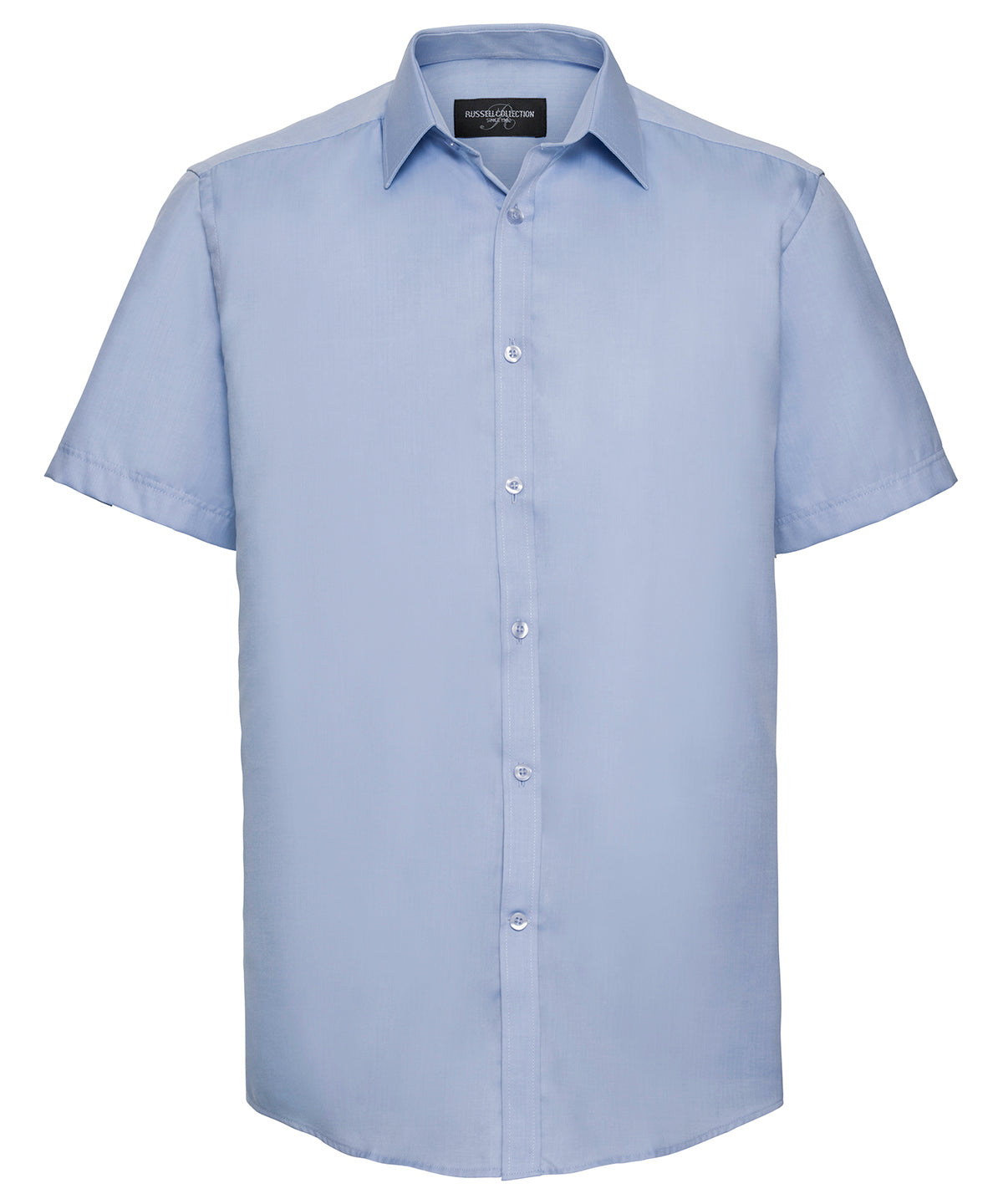 Russell Short sleeve herringbone shirt Light Blue