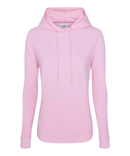 Just Hoods Women's College Hoodie Baby Pink