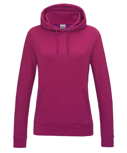 Just Hoods Women's College Hoodie Hot Pink