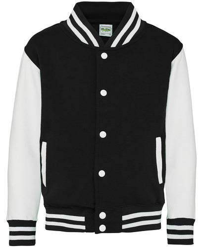 Just Hoods Kids varsity jacket Jet Black/White