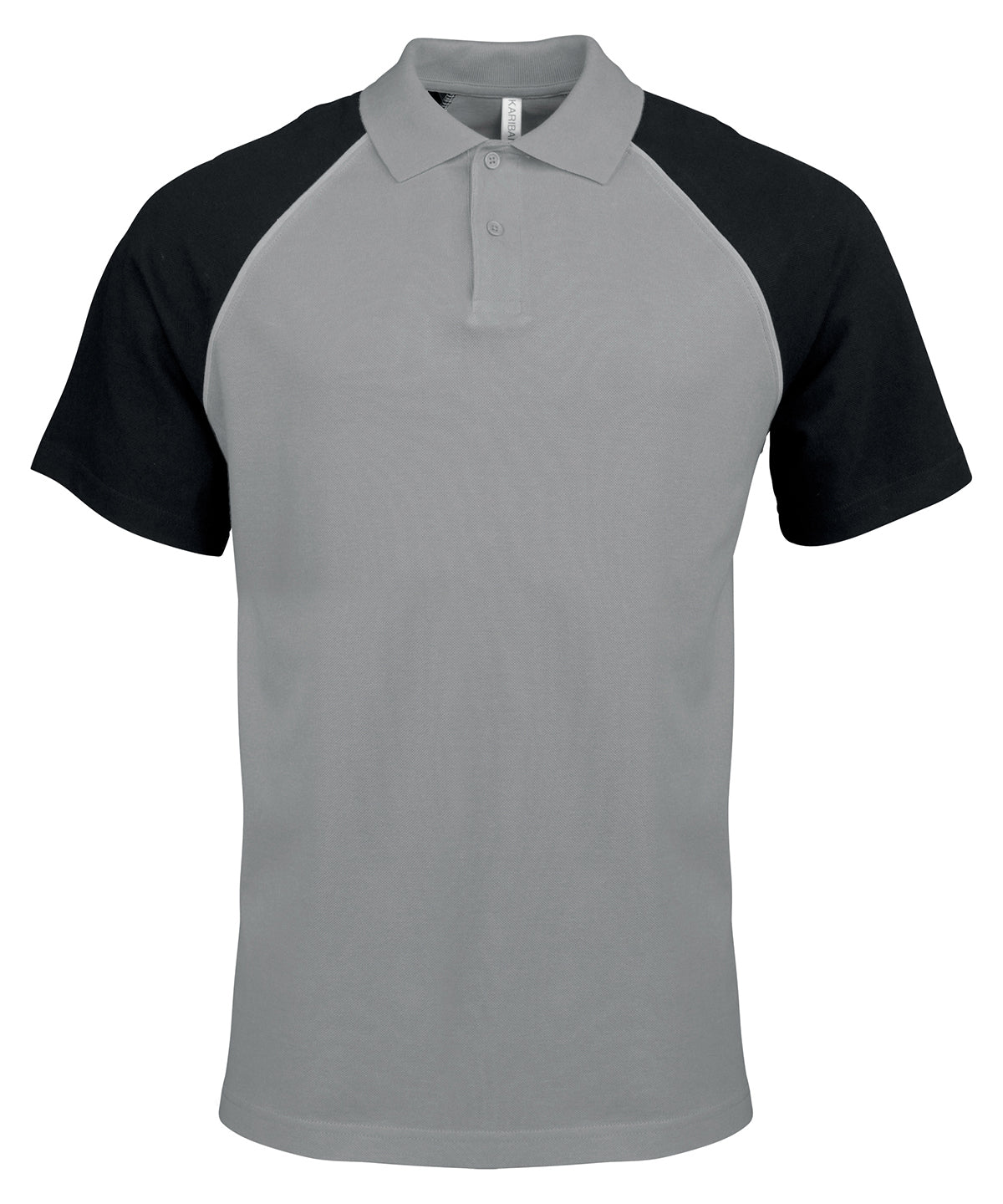 Kariban Polo baseball contrast polo shirt Slate Grey/Light Grey/Black
