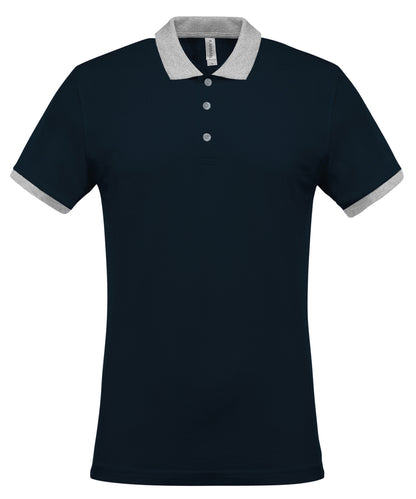 Kariban Two-tone piqué polo shirt Navy/Oxford Grey