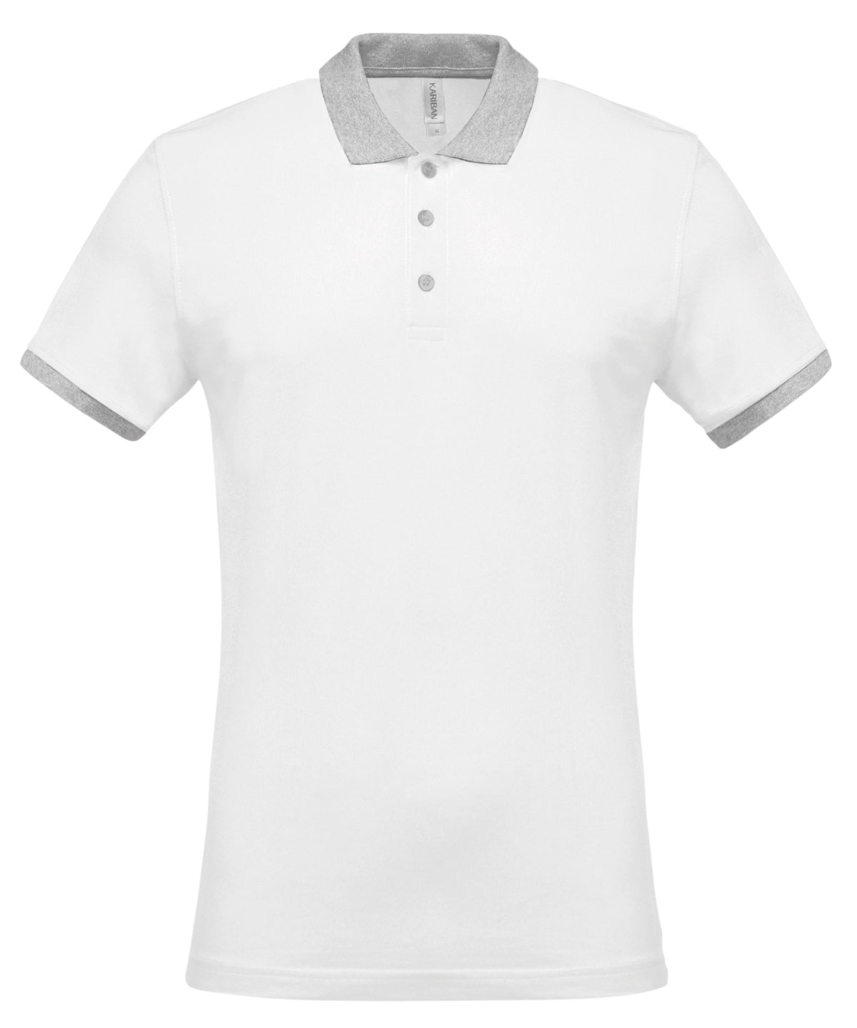 Kariban Two-tone piqué polo shirt White/Oxford Grey