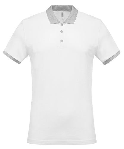Kariban Two-tone piqué polo shirt White/Oxford Grey